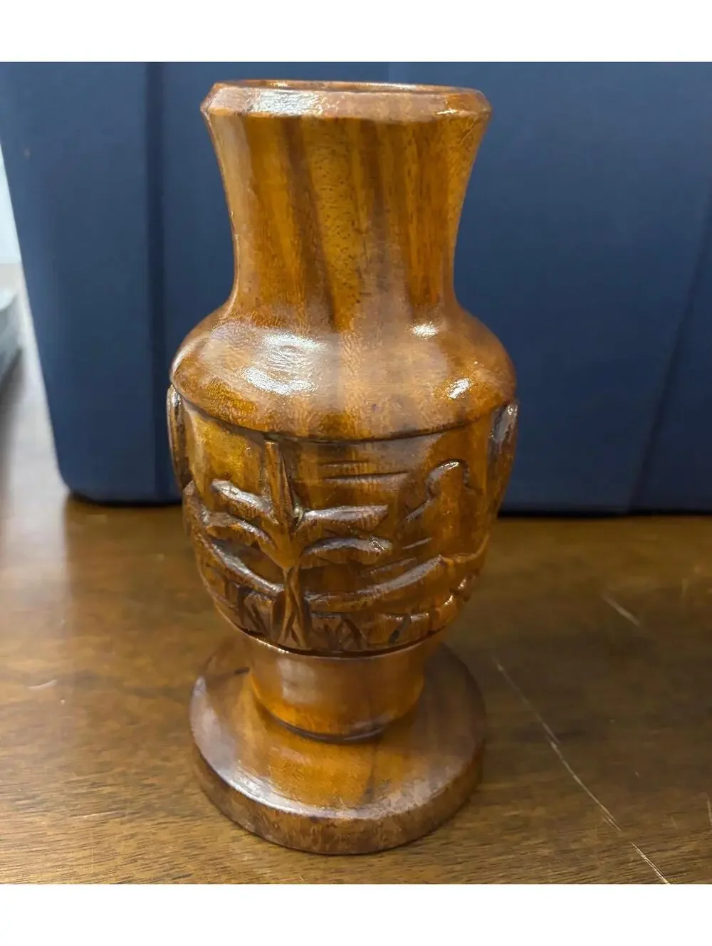 Vase Genuine Monkey Pod Hand Crafted Tiki Vase Aberdeen of Hawaii
